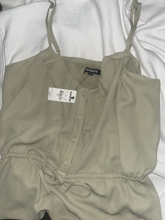 Express Tops - Express Olive Beige Cami Romper